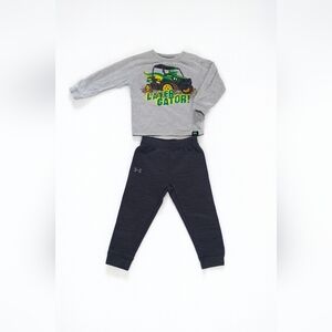 John Deere Long Sleeve Tee & Under Armour Pants Outfit (3T)
